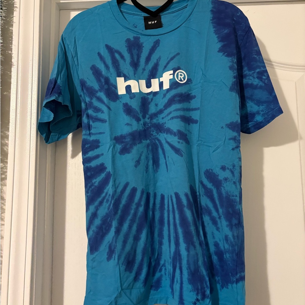 HUF Turquoise and Navy Tie-Dye Tee